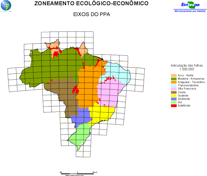 Articula��o das Folhas 1:500.000